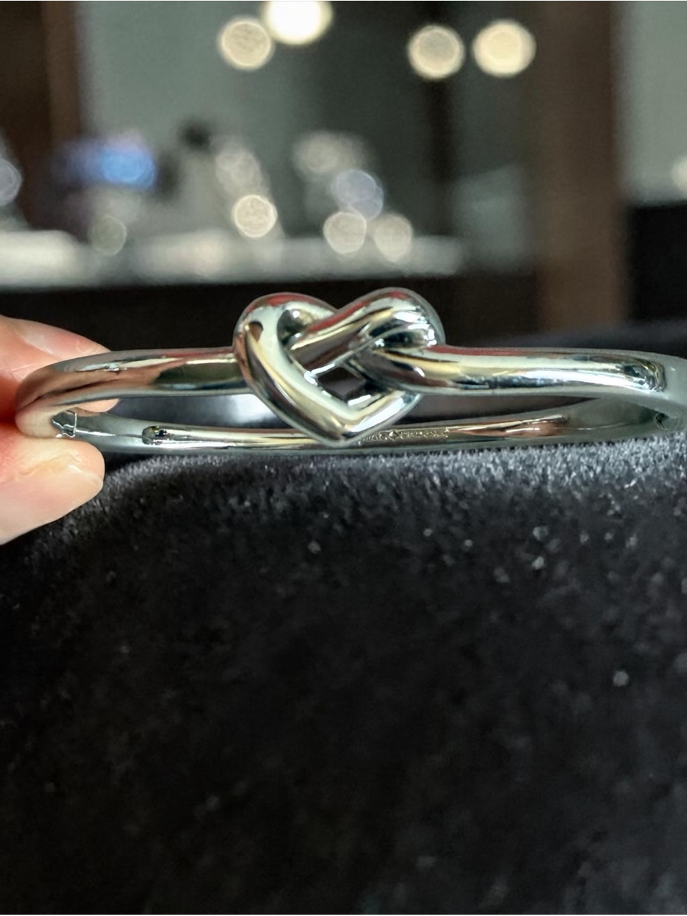 kate spade Silver Heart Knot Bangle Bracelet